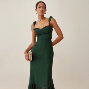 WORN ONCE: Reformation Jasen Dress in Green Size 2